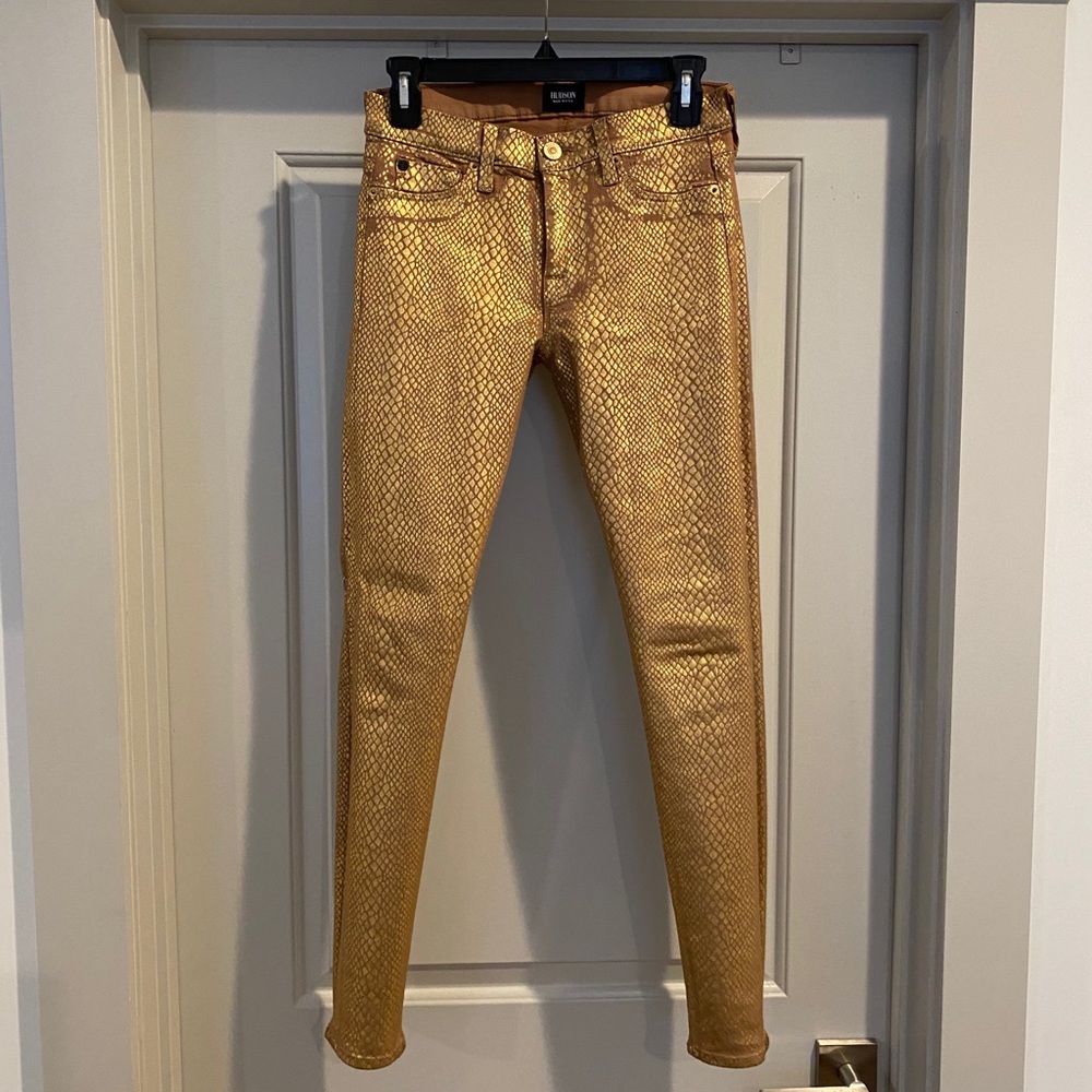 Gold Snakeskin Hudson Jeans